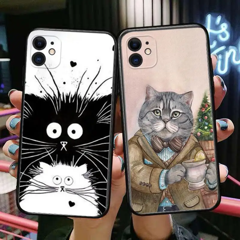 

Fluffy cat Phone Cases For iphone 13 Pro Max case 12 11 Pro Max 8 PLUS 7PLUS 6S XR X XS 6 mini se mobile cell