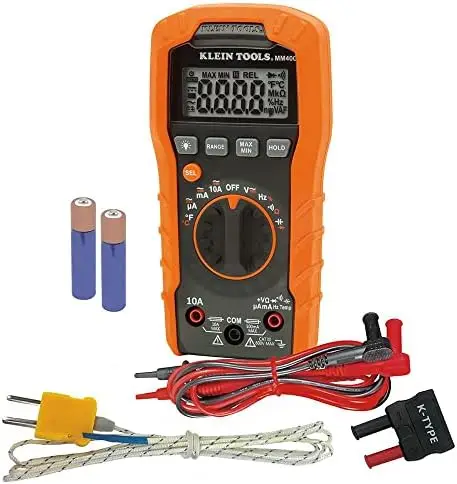 

Multimeter, Digital Auto Ranging, AC/DC Voltage, Current, Capacitance, Frequency, Duty-Cycle, Diode, Continuity, Temp 600V Orang