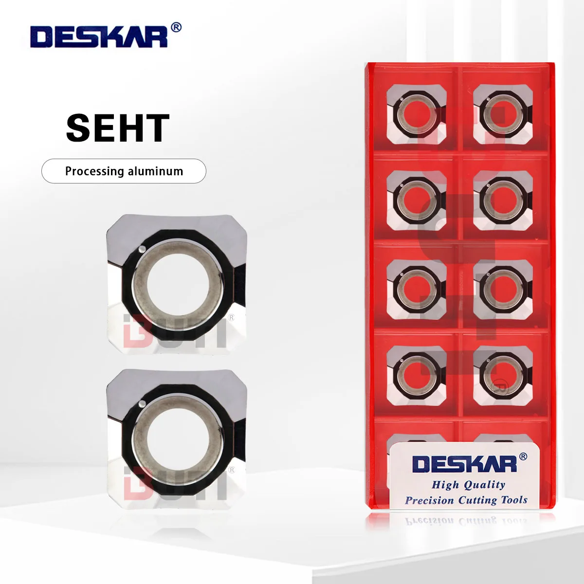 Фото DESKAR 100% Оригинальные фрезы SEHT1204 AFFN AL K10 для токарных станков с ЧПУ, режущие инструменты для обработки алюминия, серия SEHT №1