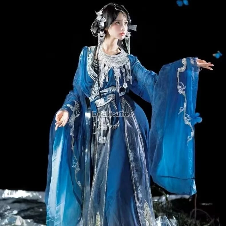 2024 празднование праздника девушки hmongb великолепный набор ханьфу китайский Вей