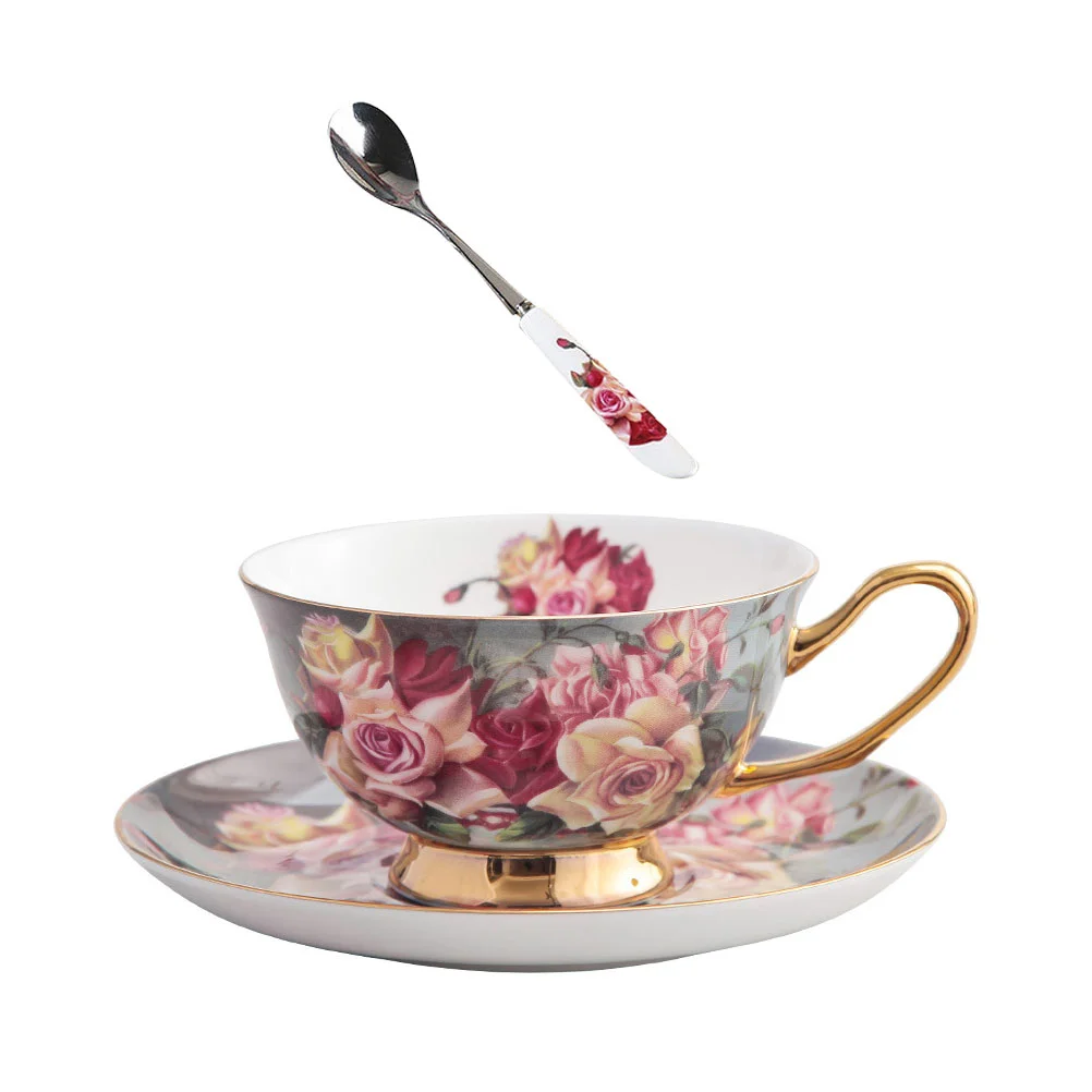 

Cup Tea Coffee Cups Set Mugs Saucer Mug Porcelain Ceramic Cappuccinochinawith Spoon Espresso Water Latte Bone Ceramics Vintage