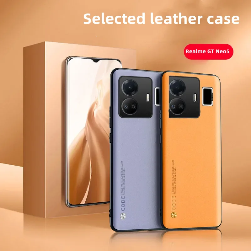 

For Realme GT Neo 5 Case Luxury PU Leather Shockproof Hard Bumper For Realme GT3 Neo5 3T GT2 Pro Realmi 10 Kevlar Back Cover