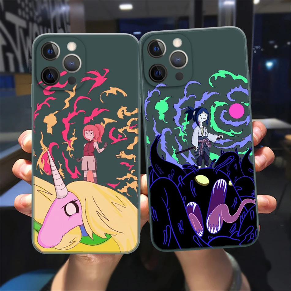 

Cute Cartoon Adventure Time Phone Case For iPhone14 11 12 13 Pro Max X XR XS MAX 87 Plus 12 13 Mini Green Soft Bumper Back Cover