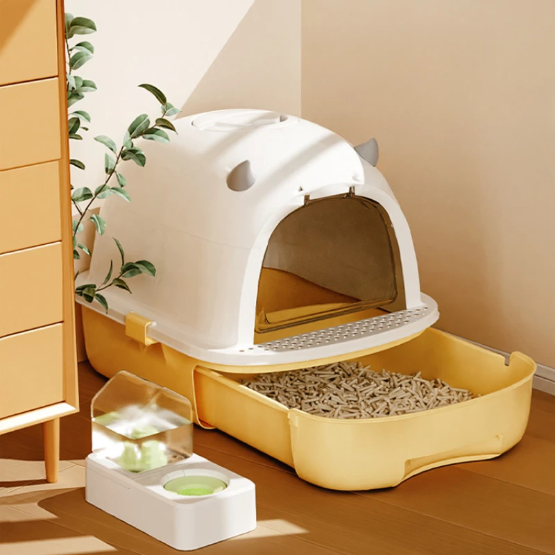 

Sandbox Toilet Cat Bedpans Enclosed Deodorization Big Leak Proof Cat Bedpans Drawer Openness Arenero Gato Pet Products QF50CB