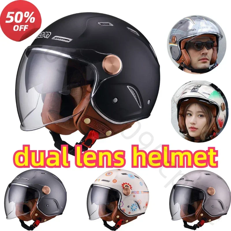 BEON ECE Ретро 3/4 мотоциклетный шлем с открытым лицом винтажный чоппер Capacete De Moto для