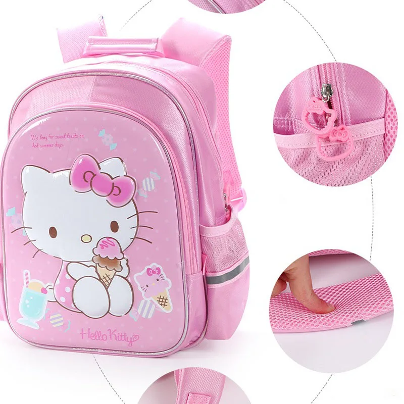 Hellokitty School Bag Girls' Backpack Cartoon Cute 1-3 Grade Lightweight Primary School Student Backpack Backpack Shipping Bags
