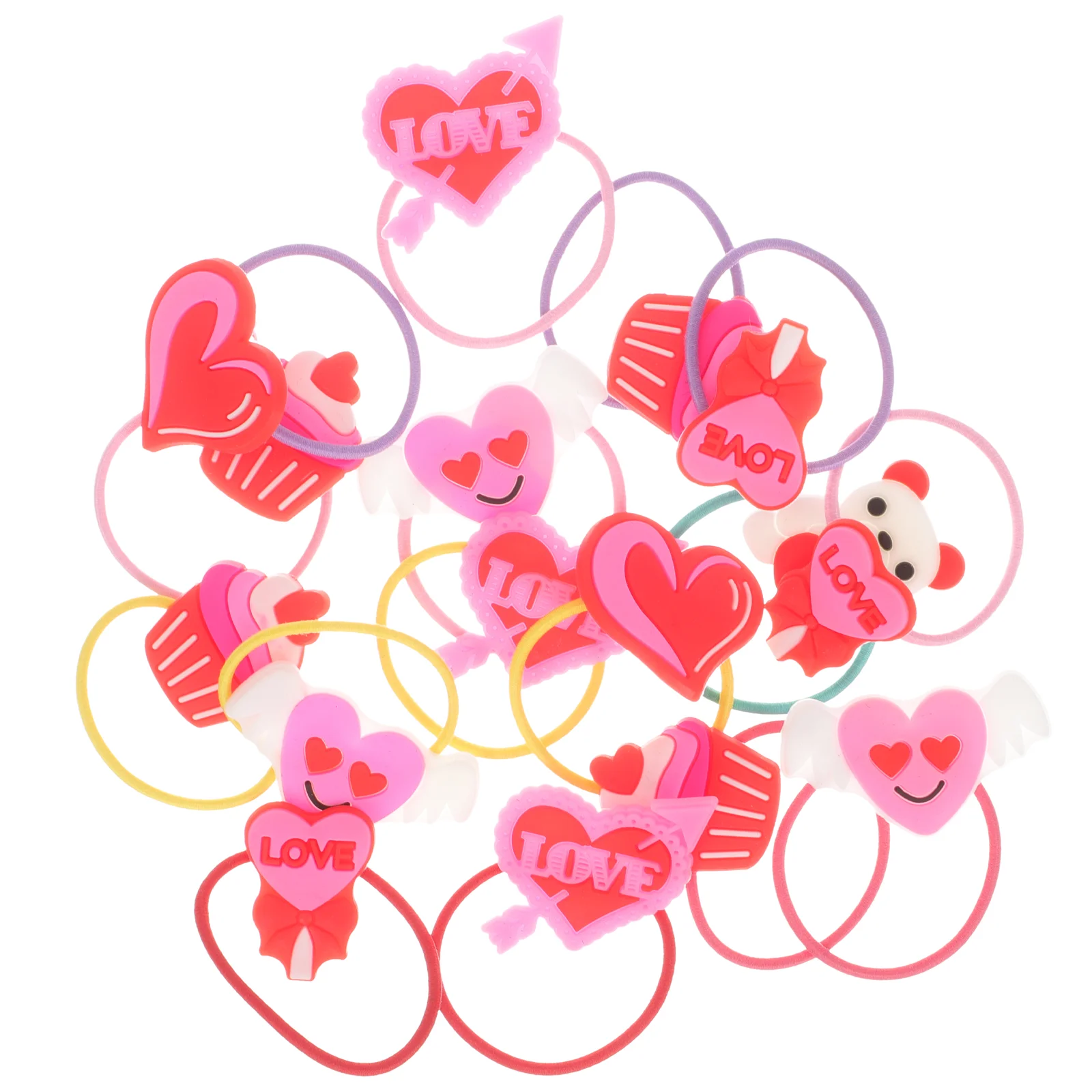 

Hair Ties Elastic Ponytail Tie Heart Scrunchies Girls Accessoriesvalentine Girl Scrunchie Rope Ring Bands Band Women Holder