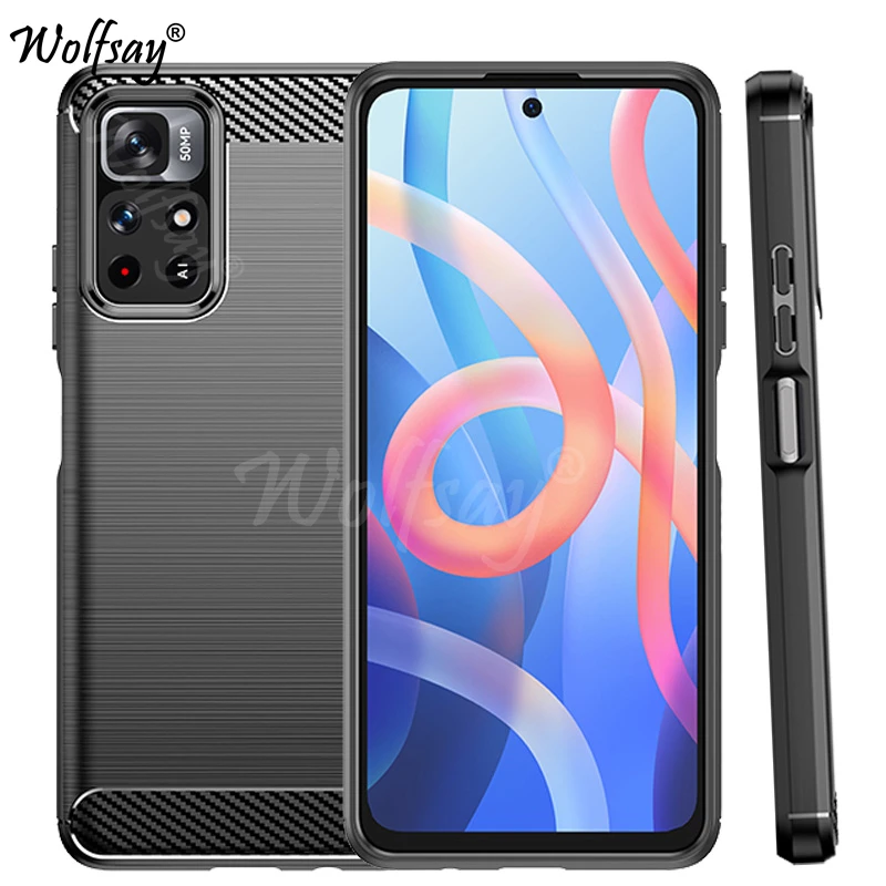 

Чехол-бампер для Xiaomi Redmi Note 11S, силиконовая задняя крышка из углеродного волокна для Redmi Note 11S