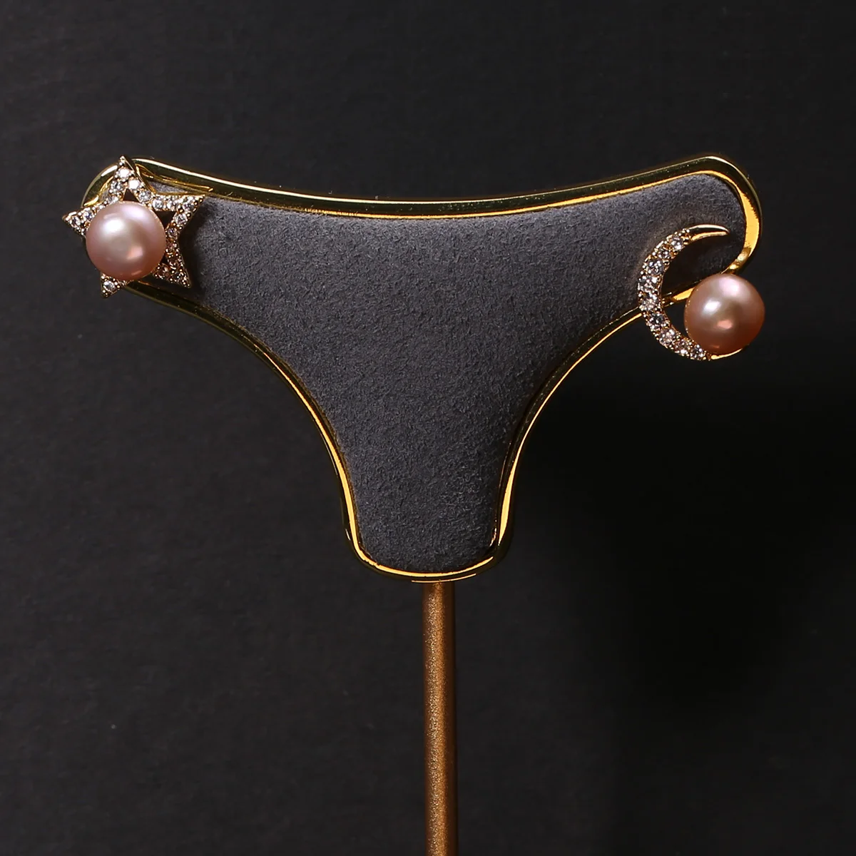 

Natural Freshwater Pearl Earrings Pearl Purple Star Moon for Jewelry Making DIY Women Jewelry Party Banquet Gift