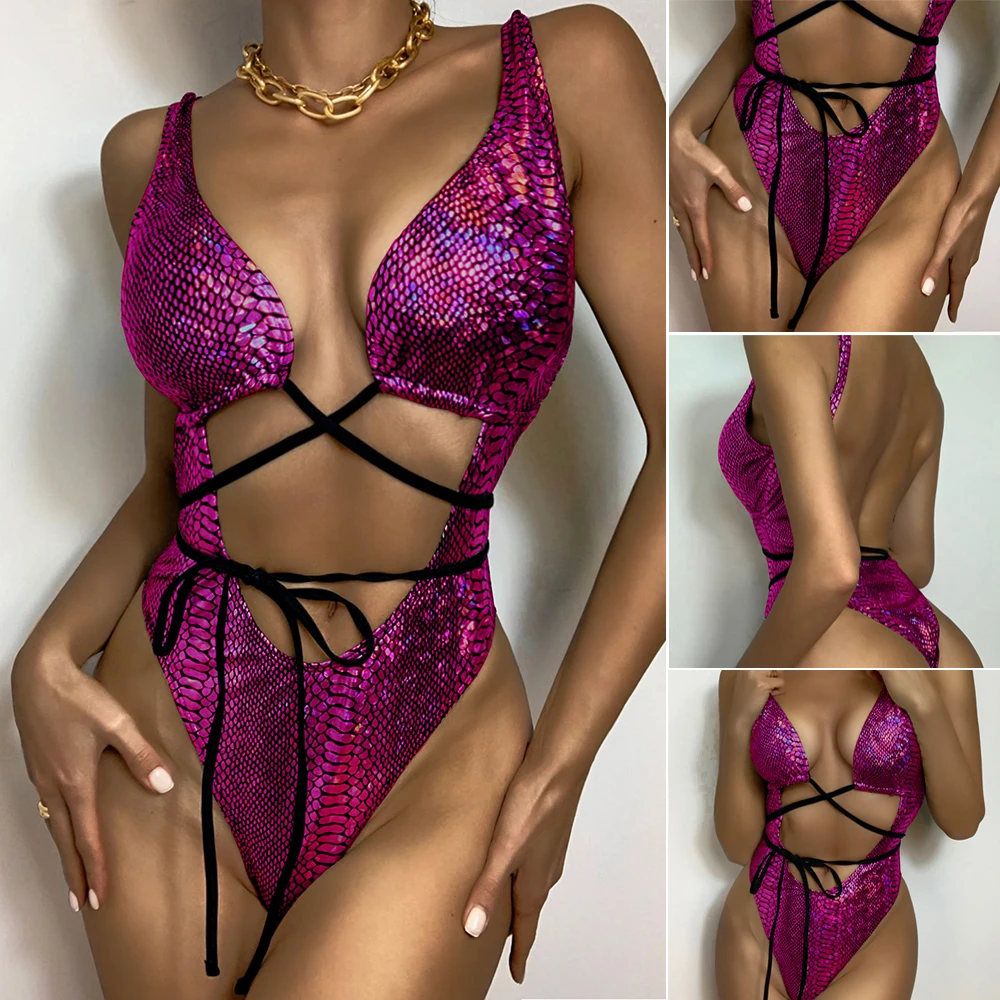 

Hot One Piece Women's Swimsuit with Breast Pad Sexy Bikini Summer Bathing Suit Swimwear Thin Underwear Fashion Spa Clothing