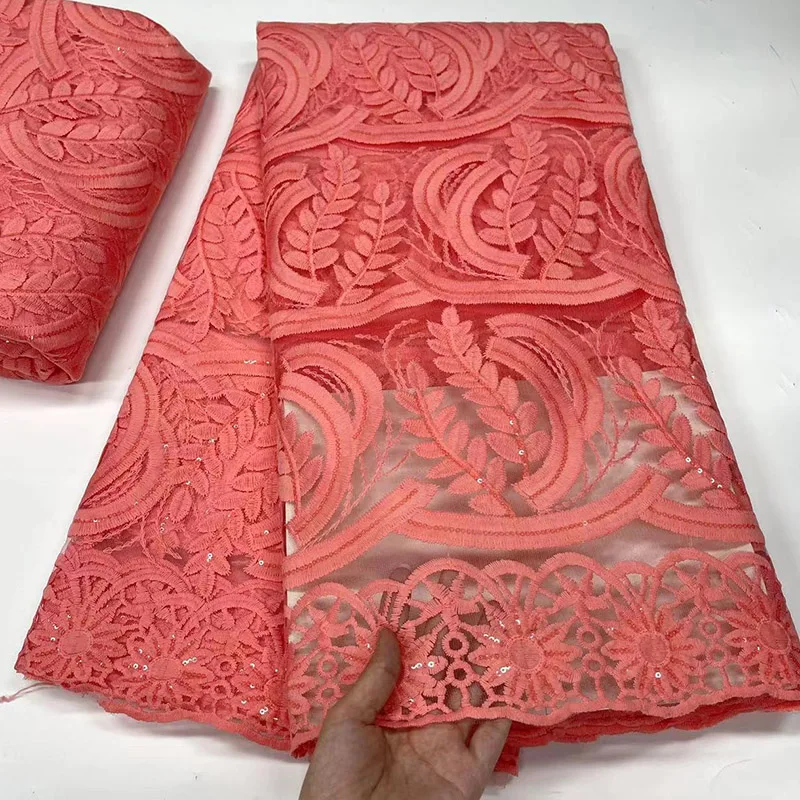 

New Design French Sequin Tulle Lace Fabric 2022 Hot Sale Nigerian Mesh Lace Fabric 5 Yards African Lace Fabric For Wedding Party