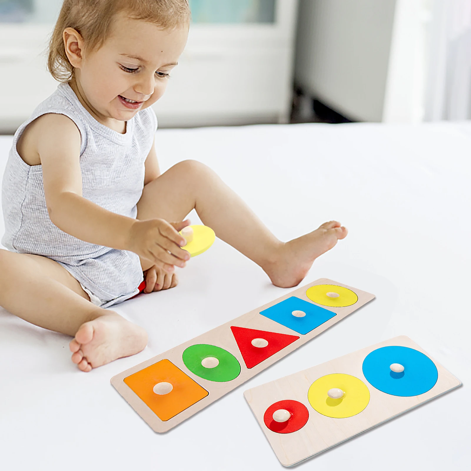 

Multiple Shape Puzzle Multi Shape Knob Wood Puzzle Toy Babies Toddler First Jumbo Wood Basic Geometry Puzzle Multiple Shape
