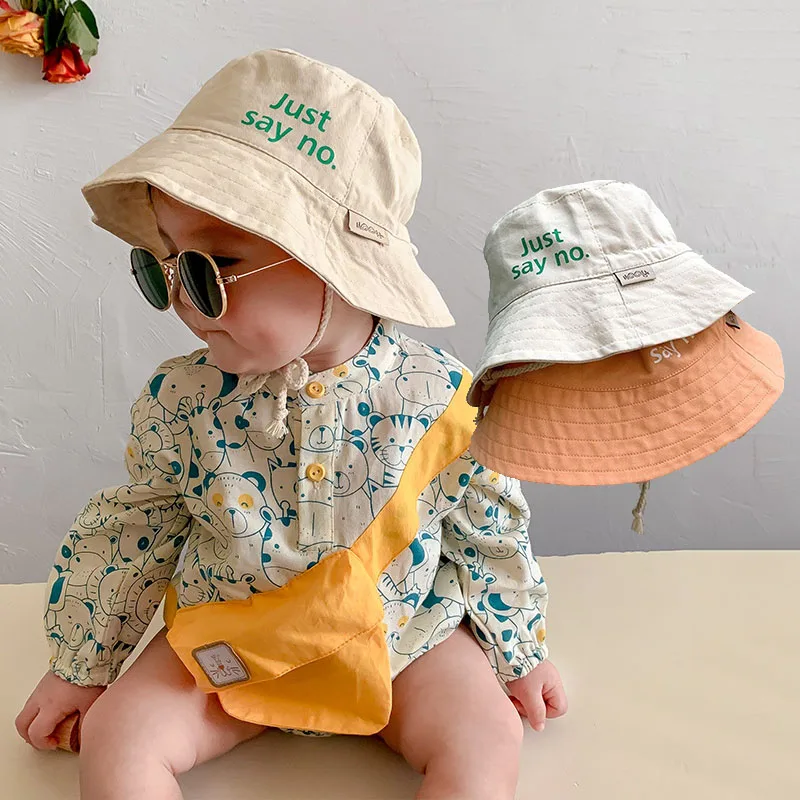 

Summer Kids Bucket Hat Fashion Letter Baby Sun Hat For Girls Boys Children Outdoor Travel Beach Cap Kids Accessories