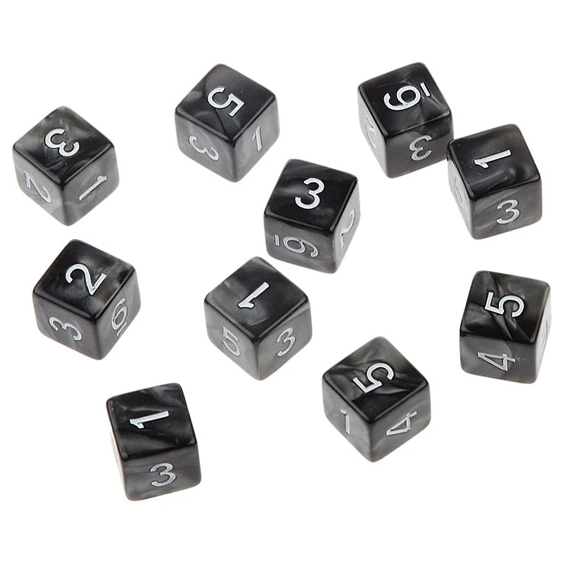 10 шт. настольные игры кости 14 мм портативные акриловые круглые углы