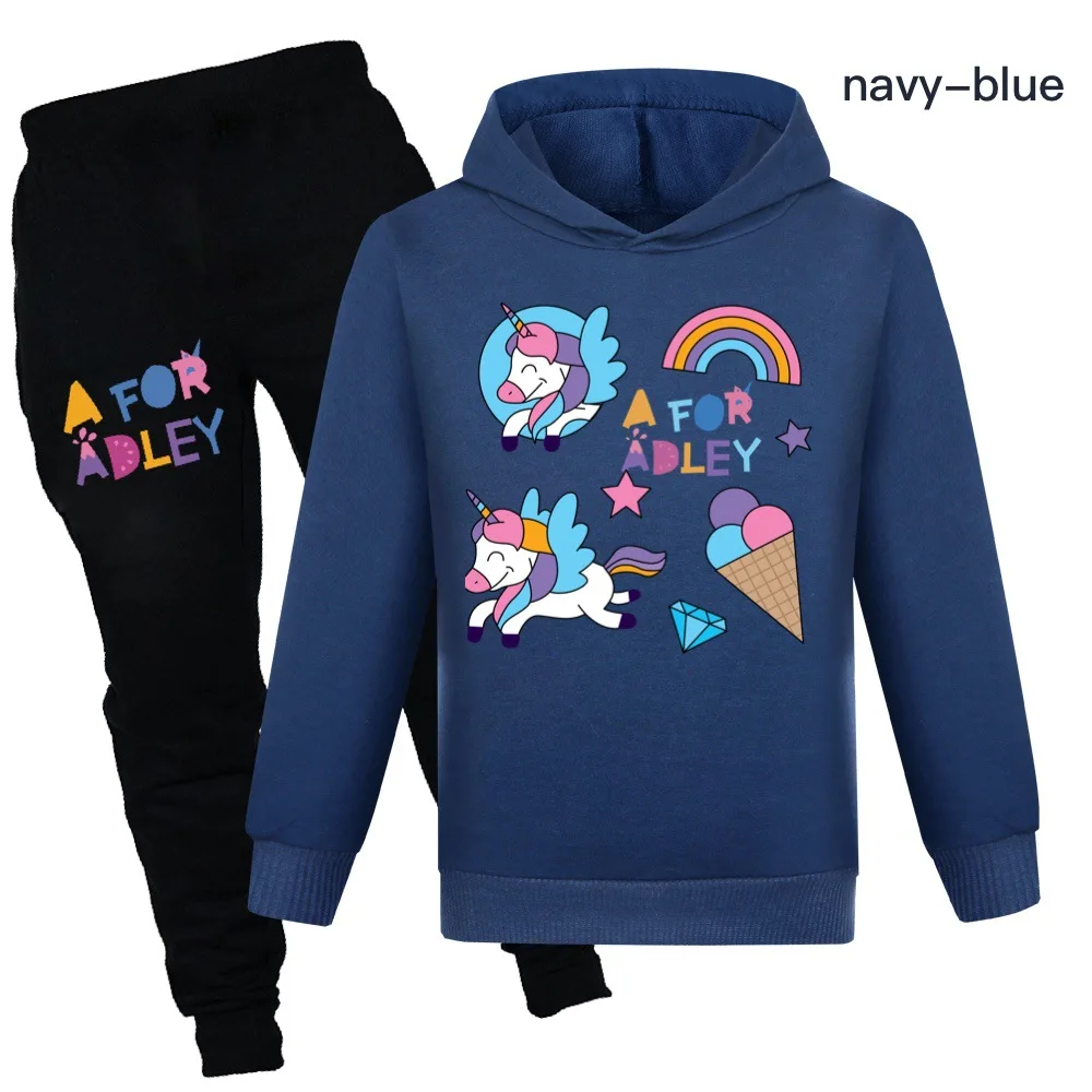 

Boys Sportsuits 2-16Y Spring Autumn Kids Hoodie Pullover +Trousers 2pcs Suit Cartoon A for Adley Clothes Baby Girl Clothing Sets