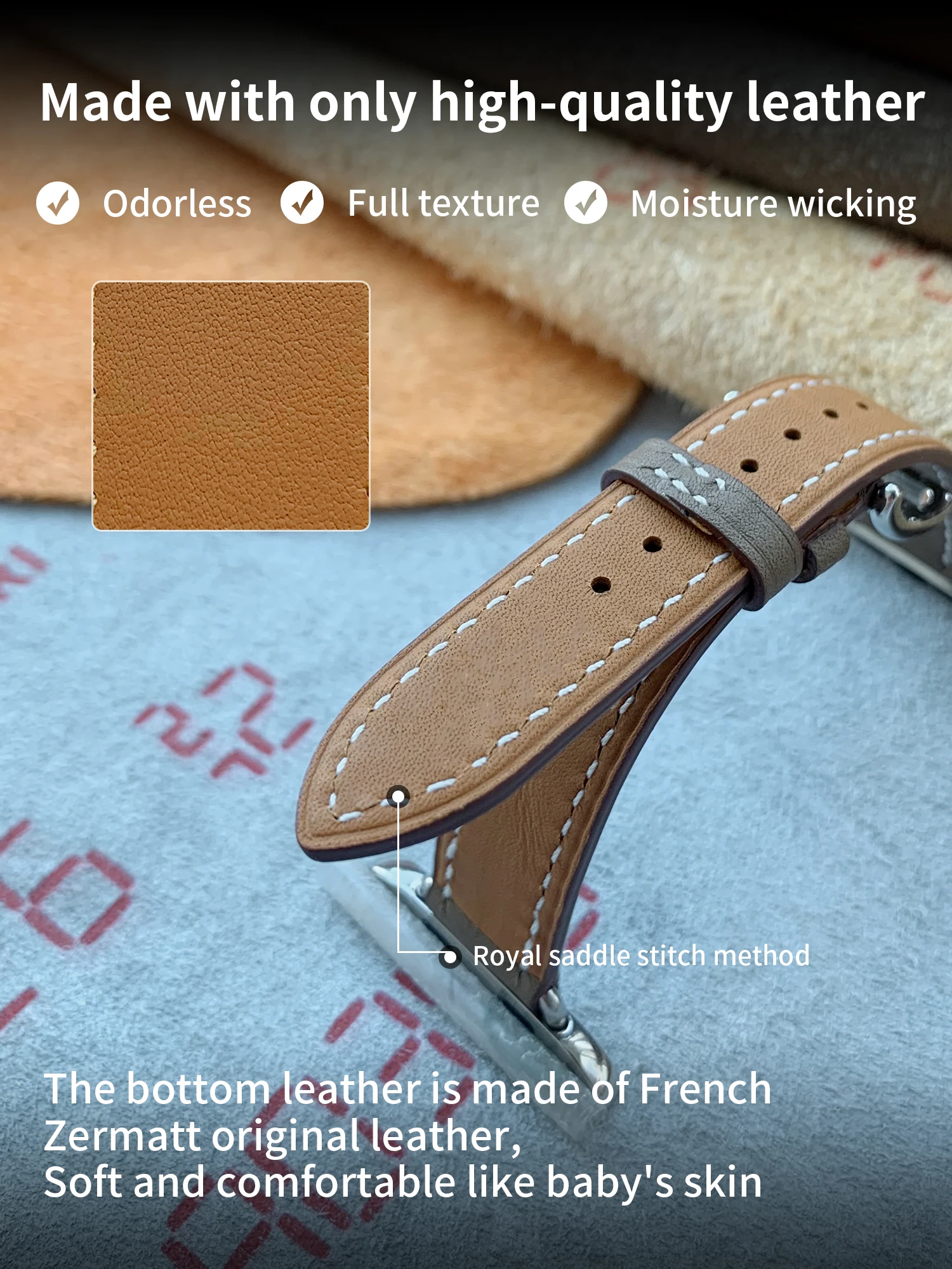 Women 14mm Width Genuine Leather Single Tour Band Iwatch For Apple Watch Ultra 8 7 6 Se 5 4 3 2 1 Strap Correa Bracelet 41mm