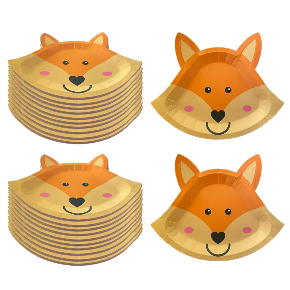 Бумажные десертные тарелки в форме лесной лисы на 10-гость украшение для дня
