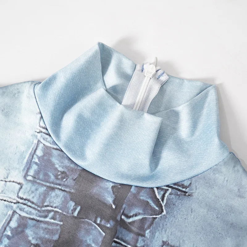 Spifore новая модная уличная одежда женские комбинезоны с принтом водолазка