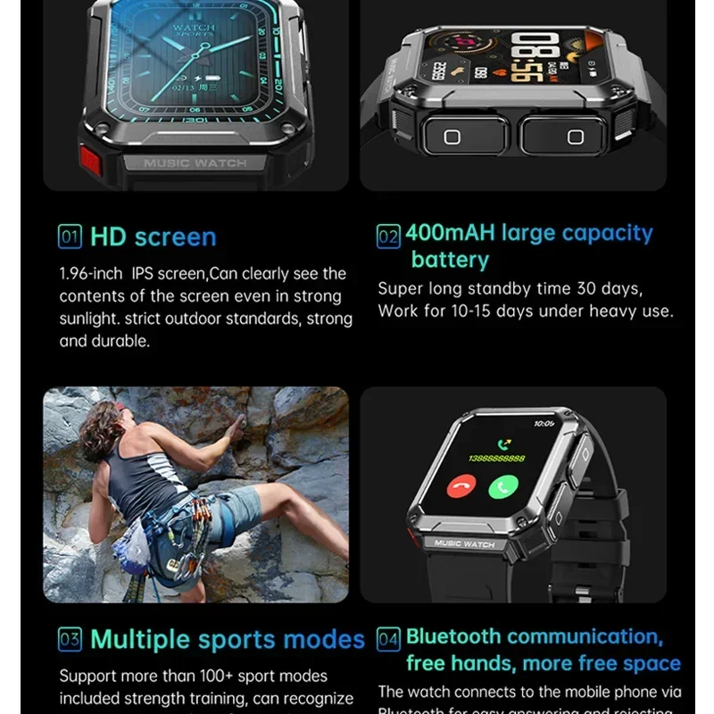 Смарт-часы T93 гарнитура TWS 4 Гб памяти беспроводные температура Bluetooth звонки 1 96