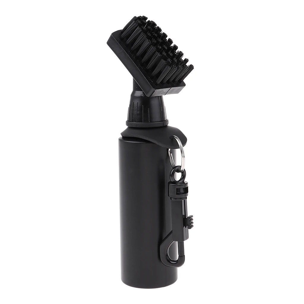 

Protable Golf Club Groove Brush Plastic Cleaning Brush Golf Cleaner With Water Bottle Self-Contained Water Brush - Black Ball