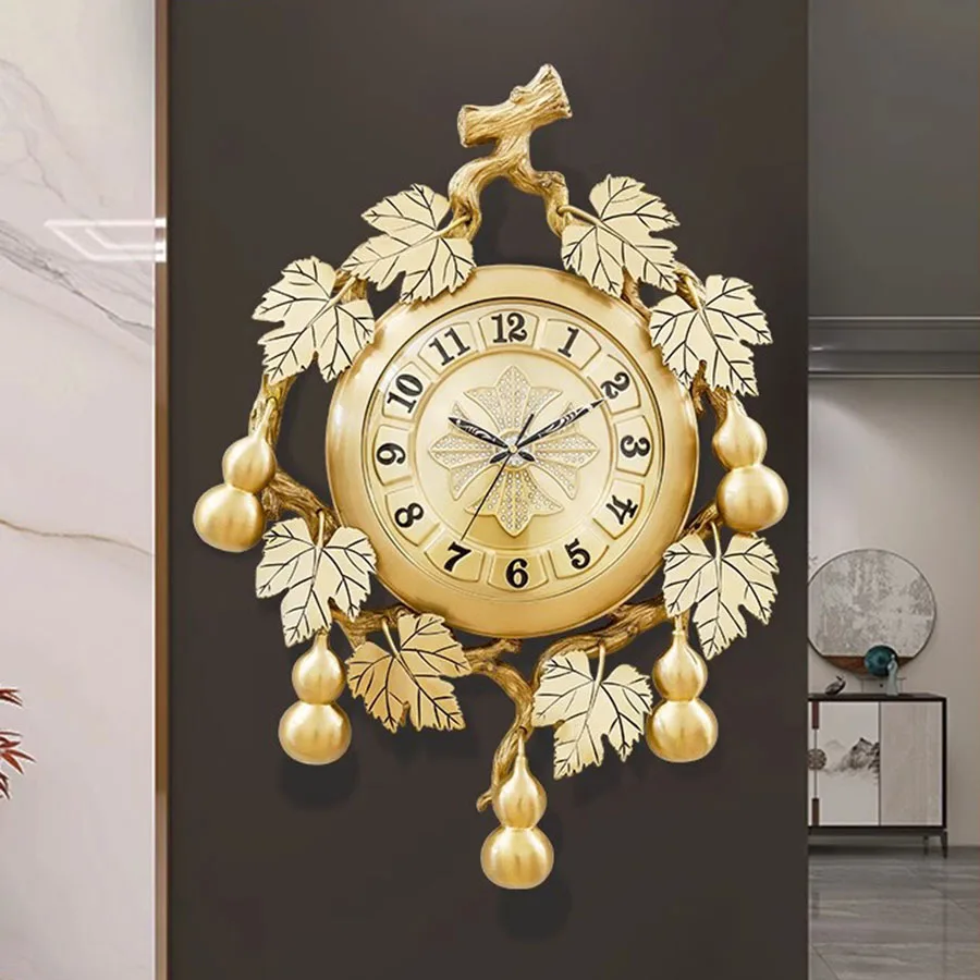 

Living Room Wall Clock Home Decor Gift Gold Round Wall Clock Quartz Art Classic Number Needles Unique Silent Reloj Home Decor