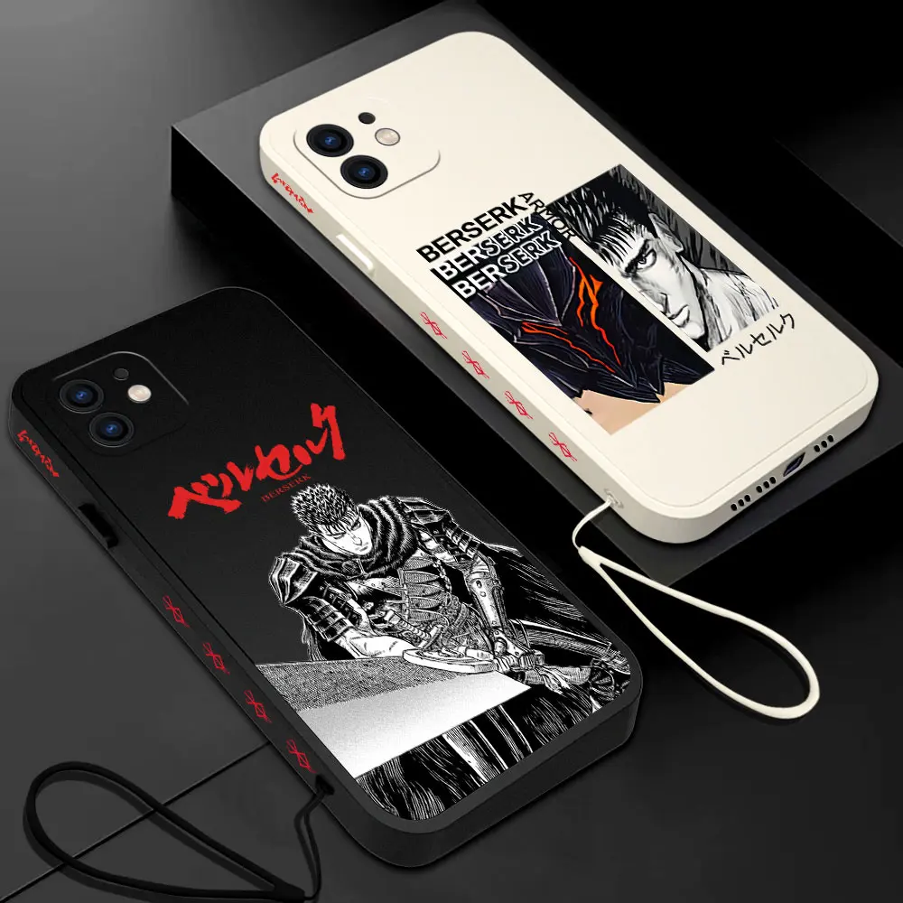 

Berserk Guts Anime Phone Case For Xiaomi Redmi Note 12 11 11T 10 10S 9 Pro Plus 10C 9A 9C 9T K40 K50 K60 4G 5G With Hand Strap