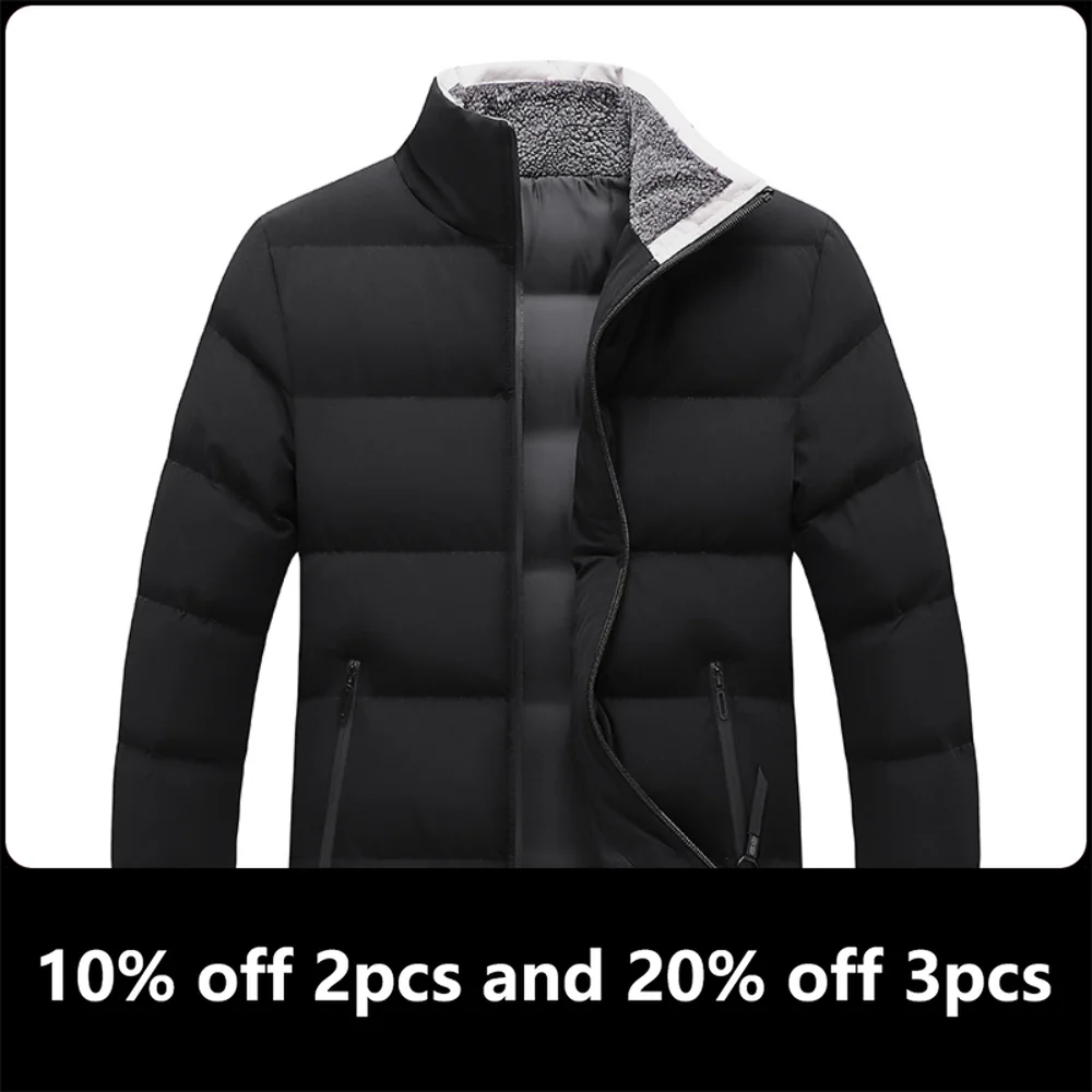 

Новое поступление, зимняя мужская теплая однотонная куртка, пальто, повседневная утепленная парка, мужские зимние куртки, теплая Женская ку...