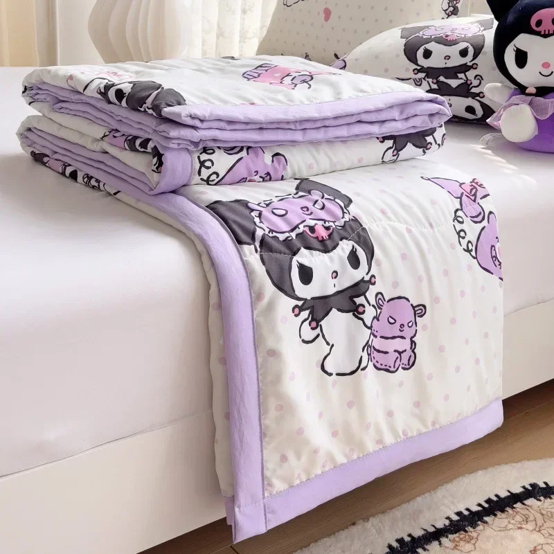 Новинка 2024 летнее одеяло с кондиционером Sanrioed Kuromi Hello Kitty детское для сна офисное