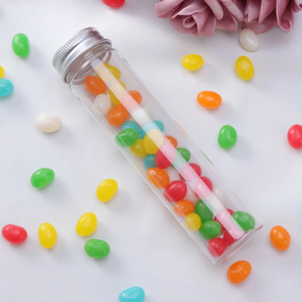 

Plastic Tubes Test Tube Flat Bottom Caps Containers Clear Lotion Bottle Flat Tubing Candy Screw Bottles Lids Container Storage