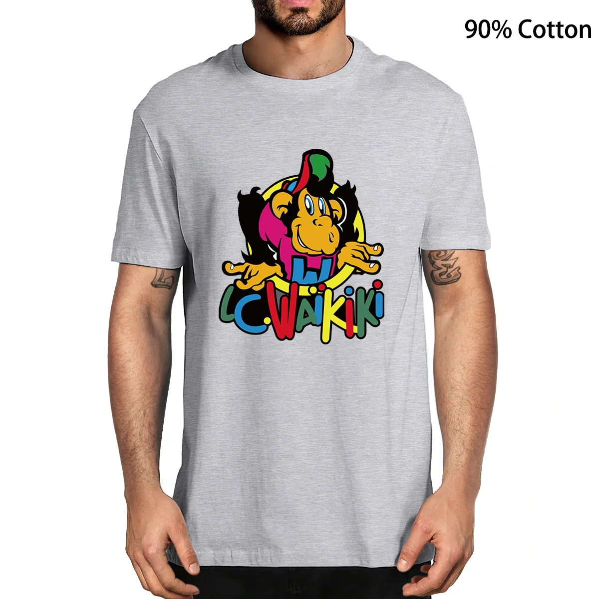 Футболка женская из 100% хлопка с принтом обезьяны европейские размеры |