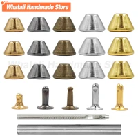 100sets bucket shape rivet spikes diy punk rock for clothes shoes bags belt leathercraft accessories 8mm 10mm 12mm with tools