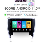 360 Автомобильный мультимедийный плеер с камерой DSP 2din Android 11,0 для Toyota Camry US версия V55 2015 2016 2017 8 + 128G GPS Радио стерео BT