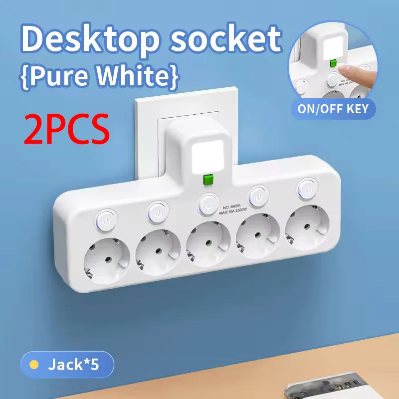 

Универсальный сетевой фильтр с USB, 5 розеток, European plug