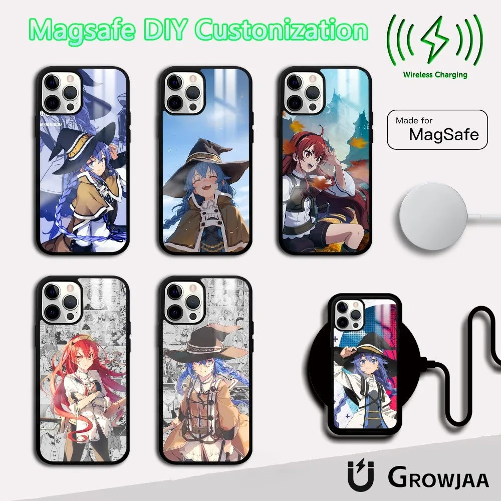 M-Mushoku T-Tensei Anime Phone Case For iPhone 16 15 14 13 12 11 Pro Max Plus Mini Magsafe Mirror Wireless Magnetic Cover