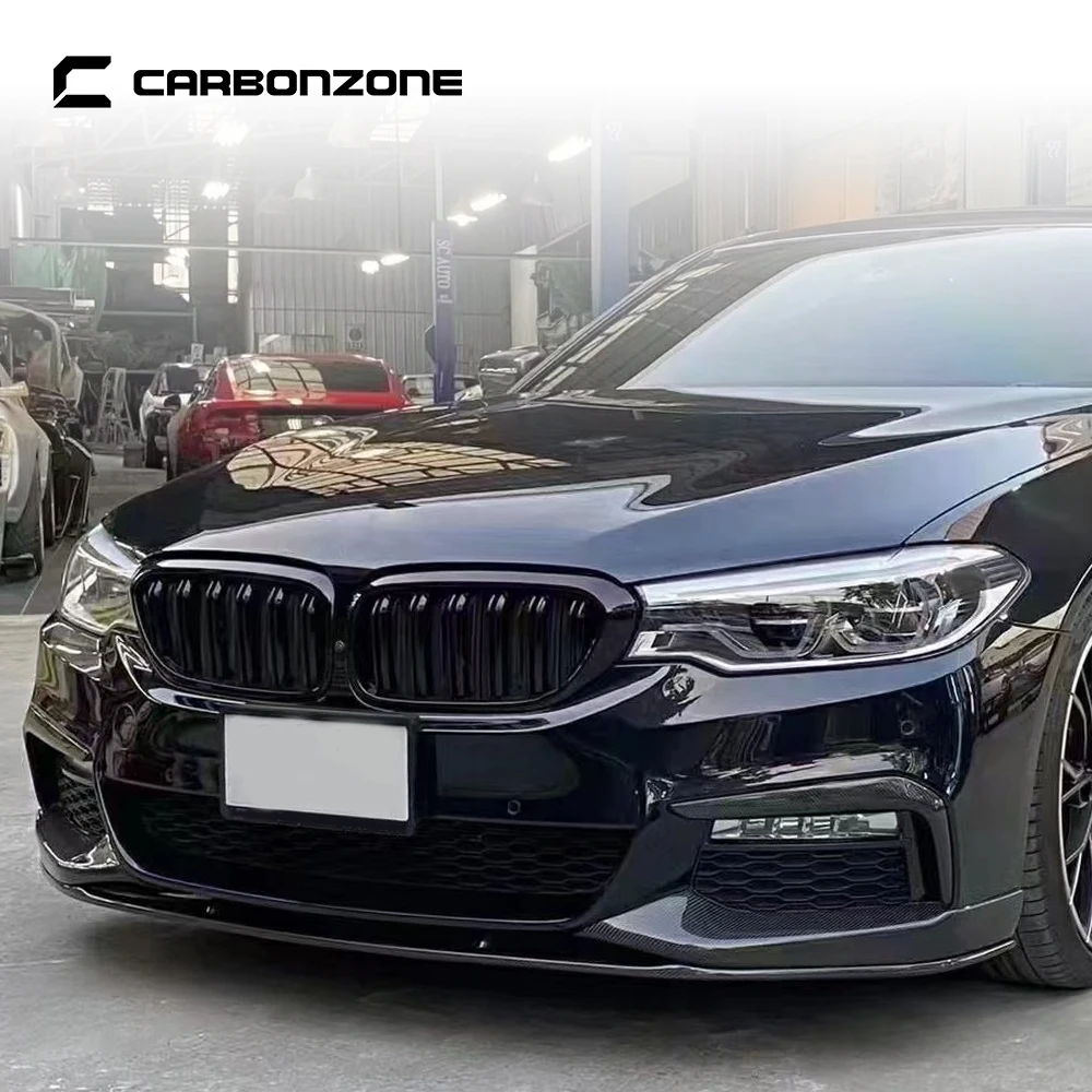 Передний бампер из углеродного волокна в стиле МП для BMW 5 серии G30 диффузор