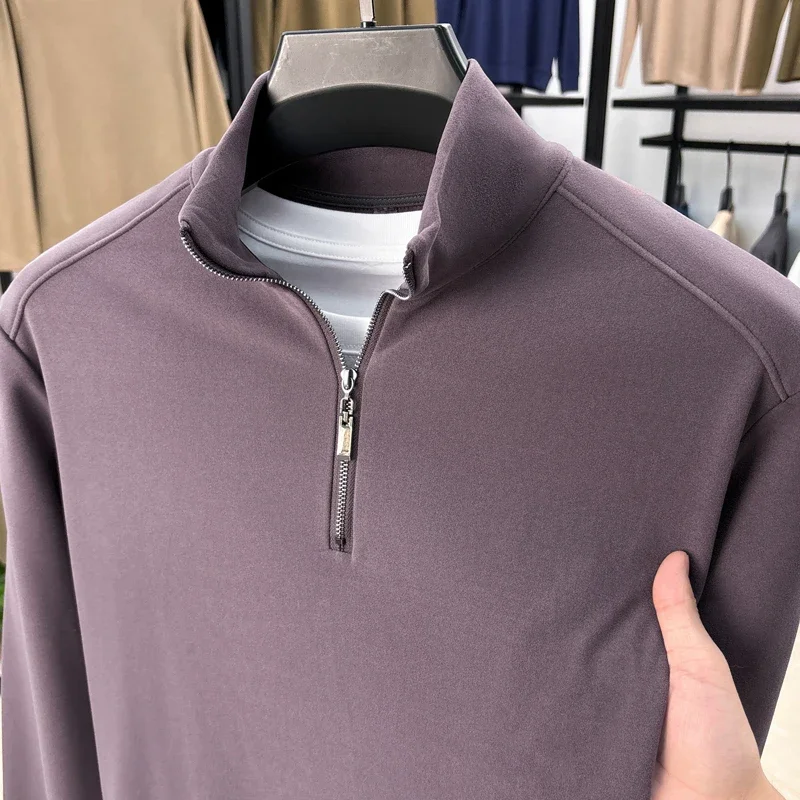 YEAE осенне-зимний ультратонкий детский бархатный пуловер с воротником-стойкой и