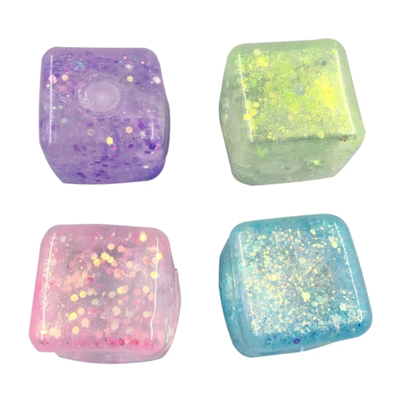 

Unbreakable Venting Toy Sensory Maltose Squeeze Ice Cube Sensory Tofu Glitter