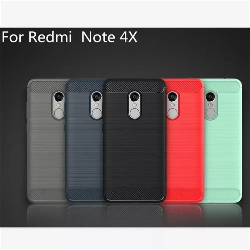 

Silicone Back Cover Phone Case For Xiaomi Redmi Note 4 Note 4 Pro Prime Anti-knock Carbon Fiber Coque Bag For Redmi Note