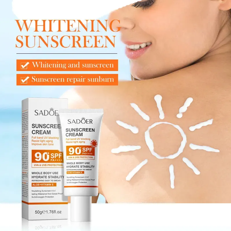 SADOER SPF 90+ Солнцезащитный крем для лица, защита для всего тела, устойчивый к солнечному УФ-излучению, восстанавливающий солнечный блокатор, солнцезащитный крем для лица (art.: 3920cd3817267) - 3920cd3817267