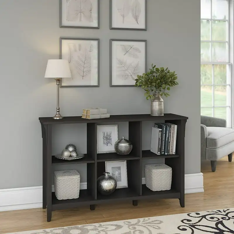 

Farmhouse 6 Cube Bookcase Organizer in Vintage Black