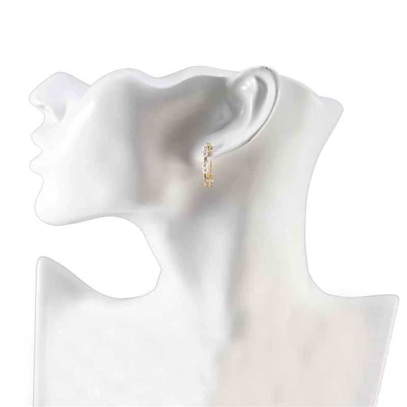 1 пара медные серьги-клипсы с жемчугом