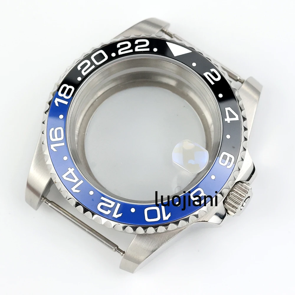Корпус NH35 40 мм Черный Синий Керамическая Вставка Для Часов Сапфировый Подходит SUB