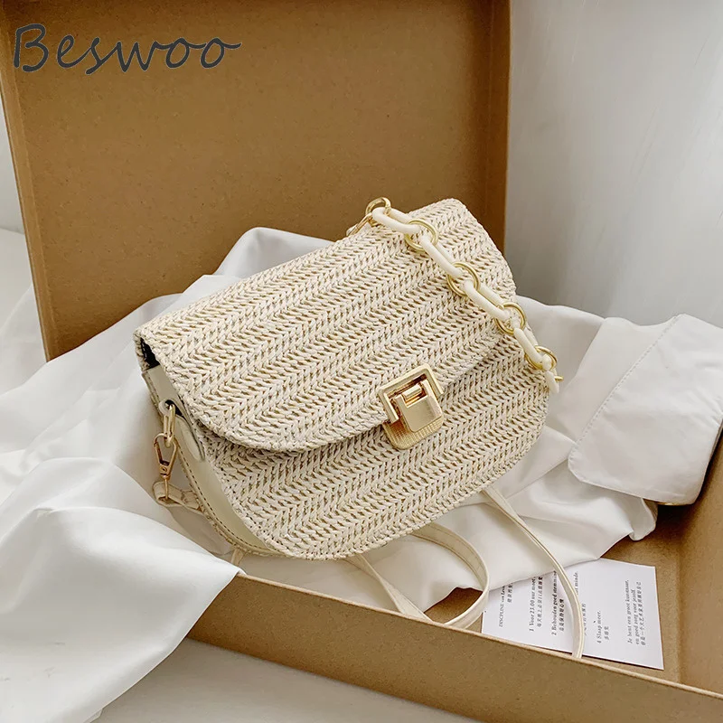 

New Straw Bags for Women Summer Woven Crossbody Shoulder Bag Trend Design Female Bag Small Purses and Handbags Messenger Bags
