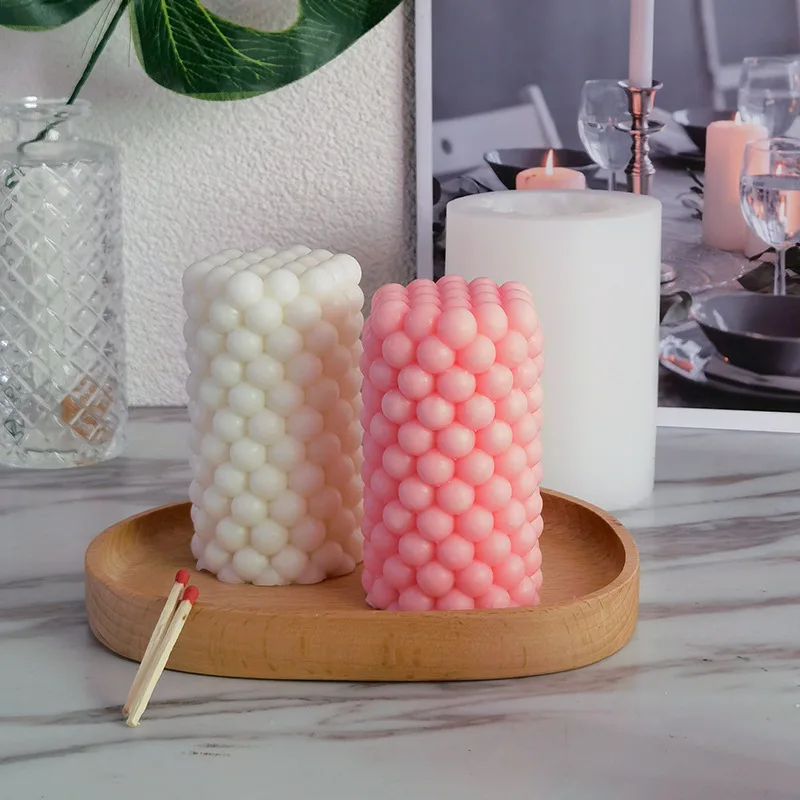 

Cylindrical Bubble Candle Mold Silicone Soy Wax Decoration Mould Aroma Wax Soap Crafts Candle Making Supplies for Decoration