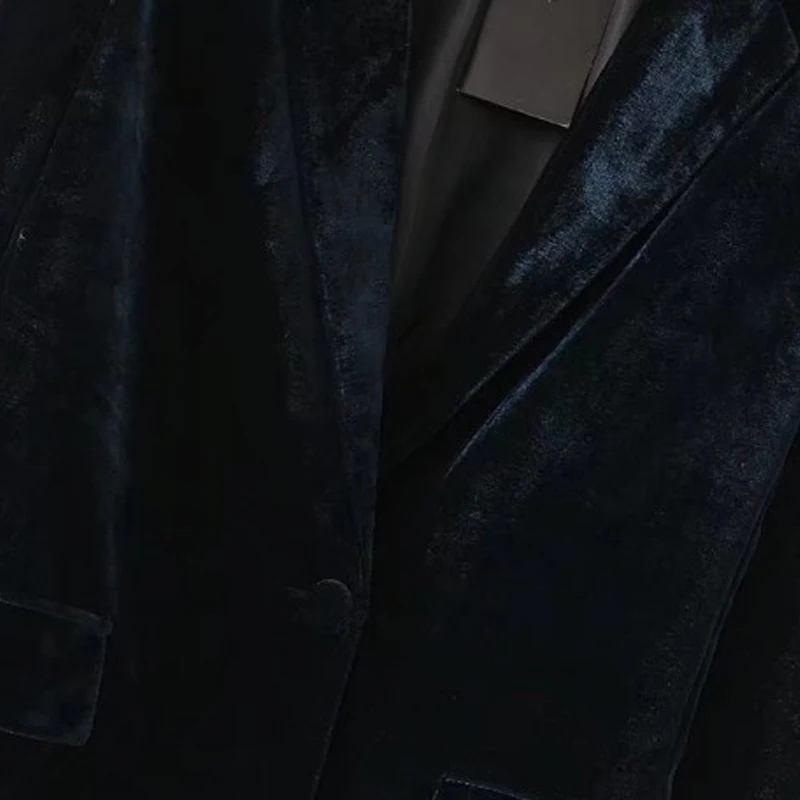 Velvet Blazer Autumn and Winter Women 2023 Solid Long-sleeved Single Button Casual OL Office Ladies Jacket Slim Jacket Women