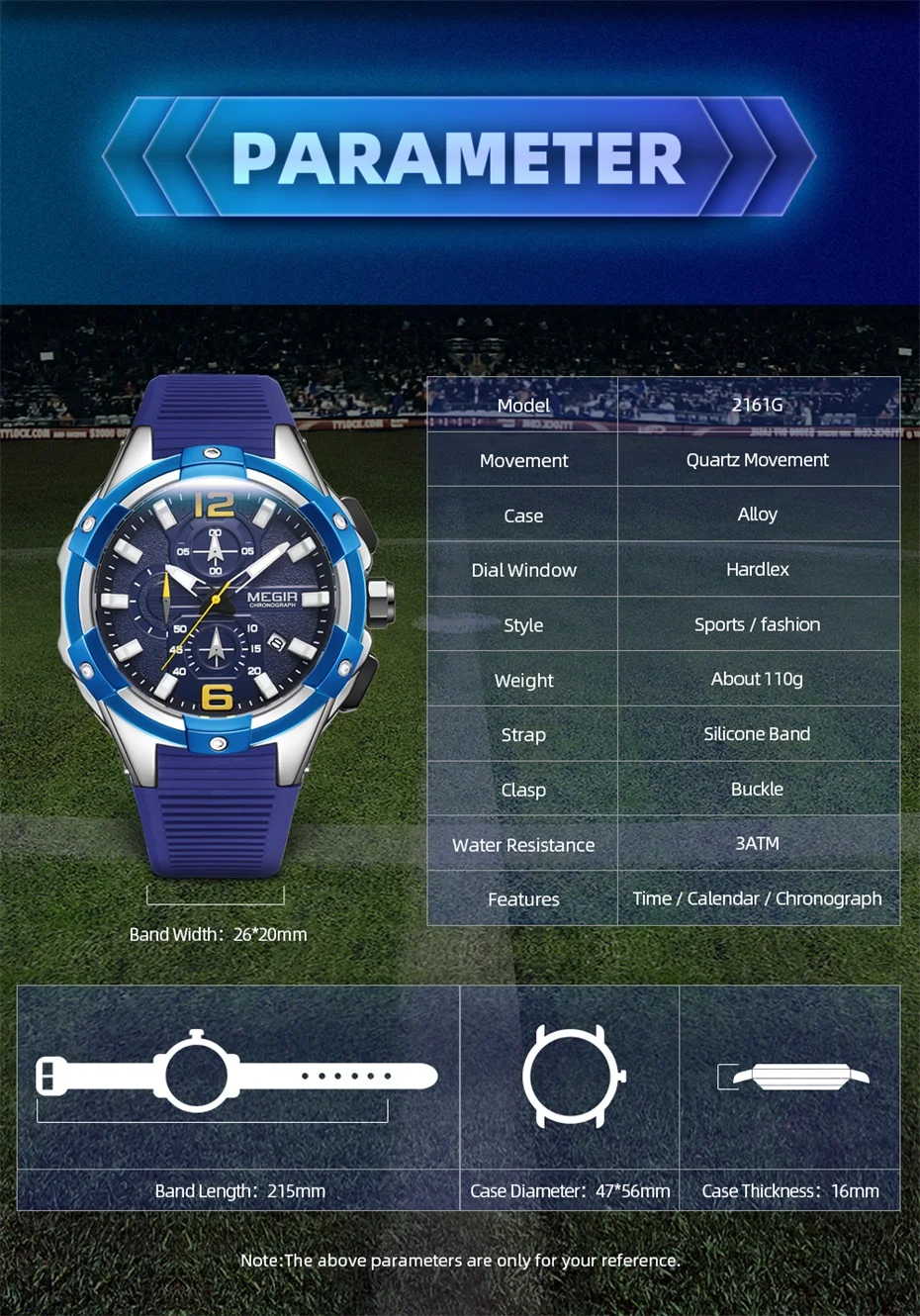 MEGIR мужские оригинальные роскошные спортивные часы с хронографом в стиле