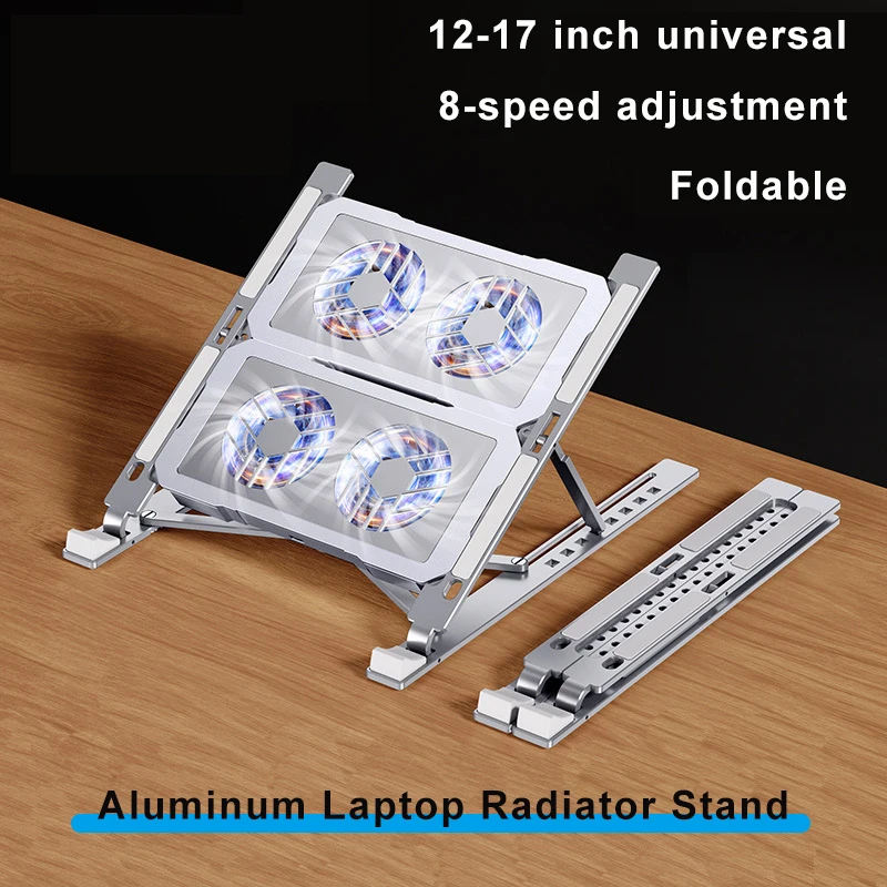 Aluminum 17inch Gaming Laptop Cooler 2 Fan 4 fan Foldable Laptop Cooling Pad Notebook Stand Holder For Macbook Air Pro iPad Aluminum 17inch Gaming Laptop Cooler 2 Fan 4 fan Foldable Laptop Cooling Pad Notebook Stand Holder For Macbook Air Pro iPad