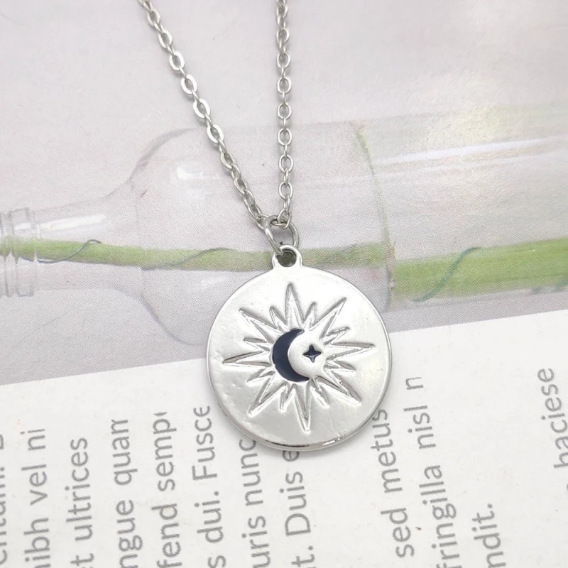 Минималистичное затмение ролевая игра Аяна Луна звезда круглый кулон ожерелье