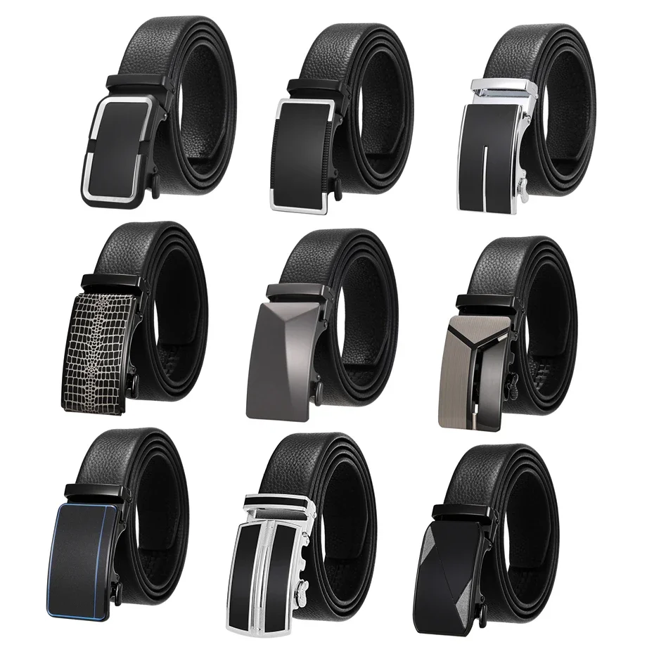 Ремень мужской из натуральной воловьей кожи с автоматической пряжкой G1509