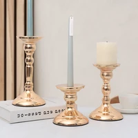 retro metal candlestick electroplating candle holder wedding home decoration photography props ornament candles stand stick rack